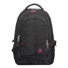 瑞士军刀电脑包双肩包15寸学院风休闲韩版笔记本背包黑色 SA-9393