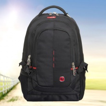 瑞士军刀电脑包双肩包15寸学院风休闲韩版笔记本背包黑色 SA-9393